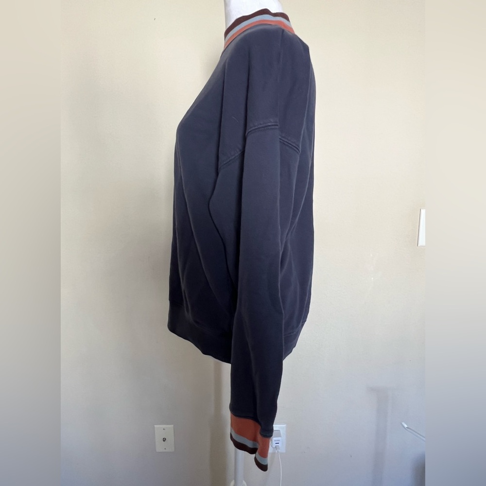 Madewell Dark blue Sweater with Striped Collar - Picture 2 of 6